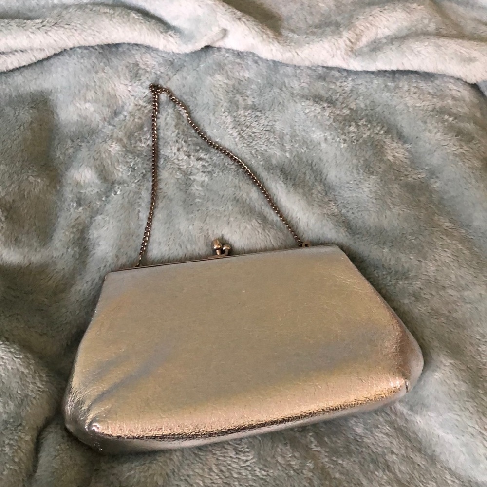 Metallic Silver clutch